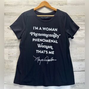 Maya Angelou Phenomenal Woman Graphic TShirt Women’s Size 0 Fits Like XL